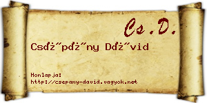 Csépány Dávid névjegykártya